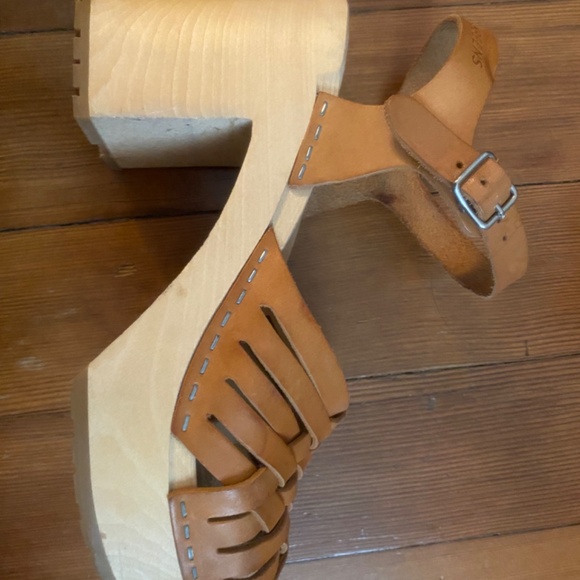 Swedish Hasbeens Gullan Natural, Tan leather, Size 38 - Picture 4 of 7